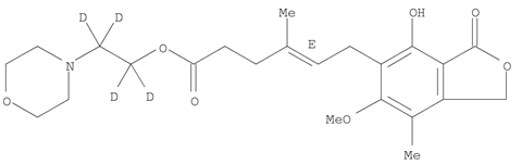 4-Hexenoic acid, 6-(1,3-dihydro-4-hydroxy-6-methoxy-7-methyl-3-oxo-5-isobenzofuranyl)-4-methyl-, 2-(4-morpholinyl)ethyl-1,1,2,2-d4 ester, (4E)-  