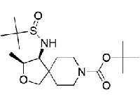 (3S,4S)-tert-Butyl 4-((R)-1,1-dimethylethylsulfinamido)-3-methyl-2-oxa-8-azaspiro[4.5]decane-8-carboxylate