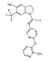 5-methyl-N-[6-(2-methylpyridin-3-yl)oxypyridin-3-yl]-6-(trifluoromethyl)-2,3-dihydroindole-1-carboxamide