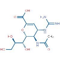 D-Glycero-D-galacto-Non-2-enonicacid, 5-(acetylamino)-4-[(aminoiminomethyl)amino]-2,6-anhydro-3,4,5-trideoxy-